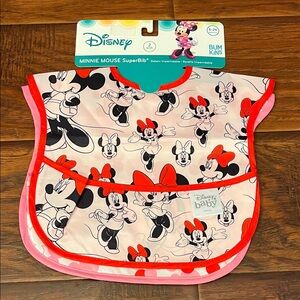 ⭐️⭐️PICK 5 / $20 NEW Disney Minnie Mouse Bib with Pink and Red Accents